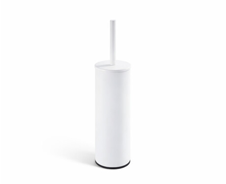 CLASSIC—Tall freestanding toilet brush / metal container, plastic brush head / matte white