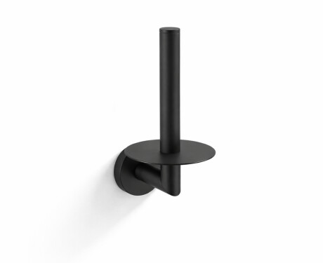 CLASSIC—Toilet Paper Holder with Rosette for a Spare Roll / Matte Black