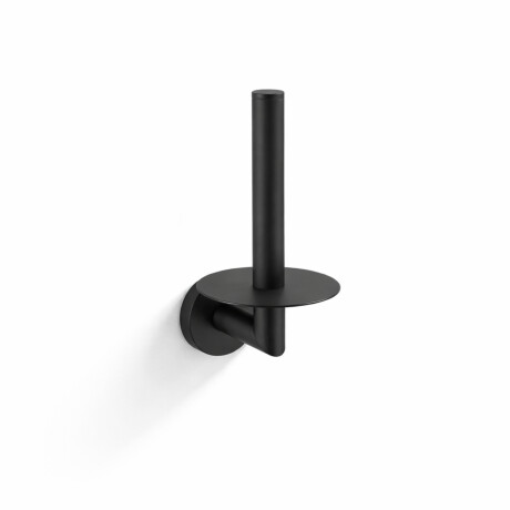 CLASSIC—Toilet Paper Holder with Rosette for a Spare Roll / Matte Black #1