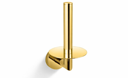 CLASSIC—Toilet Paper Holder with Rosette for a Spare Roll / Glossy Gold