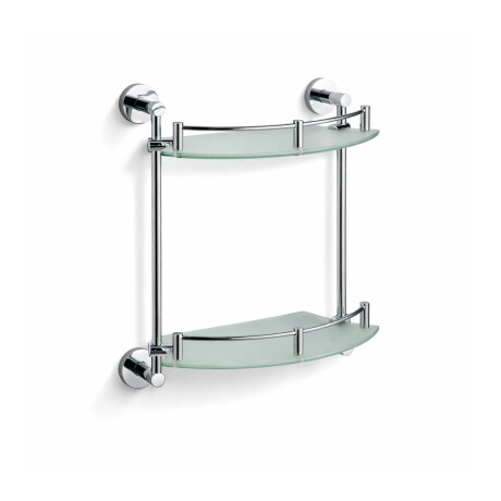 CLASSIC—Double Semicircular Shelf / Chrome, Frosted Glass #1