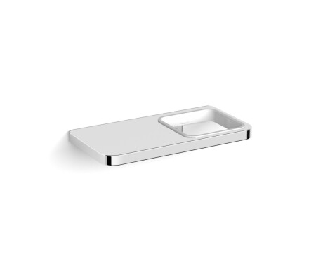 NEXT—Single-hook rack with shelf / * glass sold separately / chrome