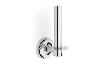 MONACO—Toilet Paper Holder with Rosette for a Spare Roll / Chrome