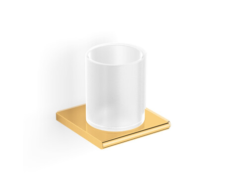 MILANO—Cup Holder / Shiny Gold, Frosted Glass