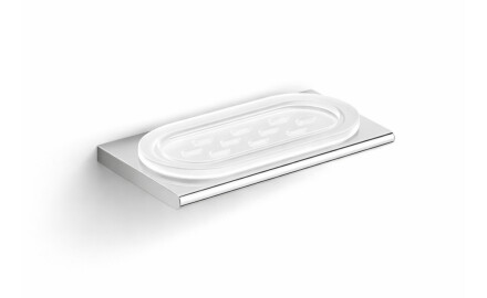MILANO Soap Dish / Chrome, Frosted Glass