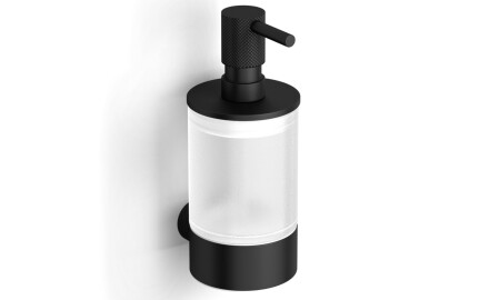 MEGAN - Liquid Soap Dispenser / Matte Black, Frosted Glass