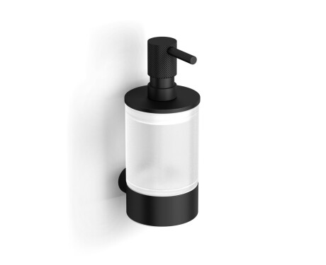 MEGAN - Liquid Soap Dispenser / Matte Black, Frosted Glass