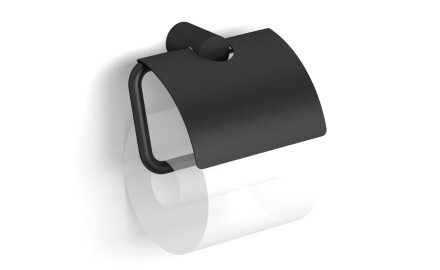 MEGAN - Toilet Paper Holder / with Cover / Matte Black