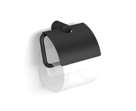MEGAN - Toilet Paper Holder / with Cover / Matte Black