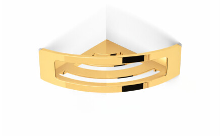 Basket - Corner Shelf 16x16x8 / Glossy Gold