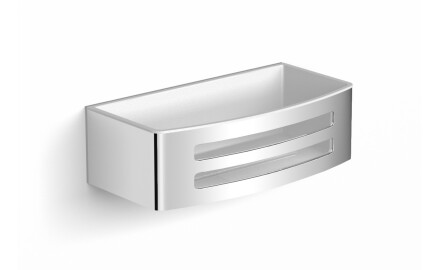 Basket 22x11x6 / white plastic liner / polished steel