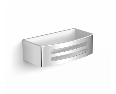 Basket 22x11x6 / white plastic liner / polished steel