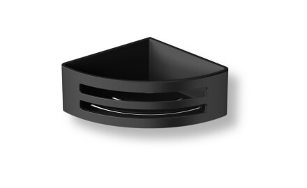 Corner basket 16x16x6 / matte black / black plastic insert