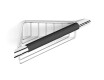 Corner basket / chrome / with black non-slip handle