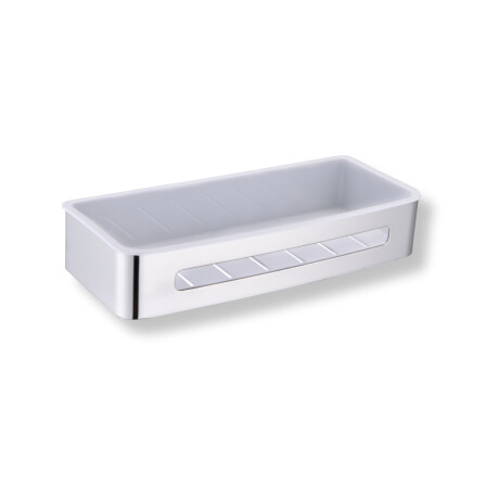 Basket 29x12x5.5 / polished steel / white plastic liner #1