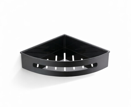 Corner basket 20.5x20.5x5.5 / matte black / black plastic insert