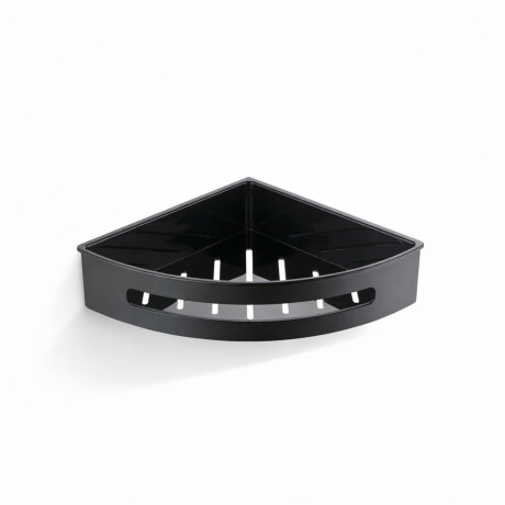 Corner basket 20.5x20.5x5.5 / matte black / black plastic insert #1