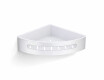 Corner basket 20.5x20.5x5.5 / polished steel / white plastic liner