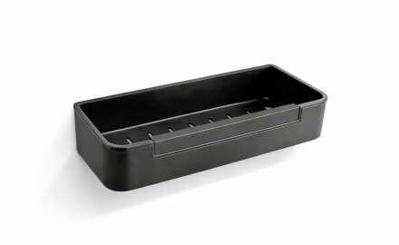 Basket 29x12x5.5 with drawstring / matte black / black plastic liner