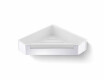 22x22x5.5 Corner Basket with Drawstring / Polished Steel / White Plastic Liner