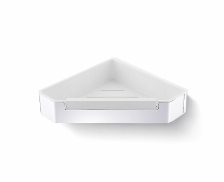22x22x5.5 Corner Basket with Drawstring / Polished Steel / White Plastic Liner