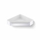 22x22x5.5 Corner Basket with Drawstring / Polished Steel / White Plastic Liner #1