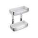 Double basket / polished steel / white plastic inserts #1