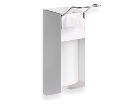 0.5L Disinfectant Dispenser with Elbow-Operated Button / Matte Aluminum
