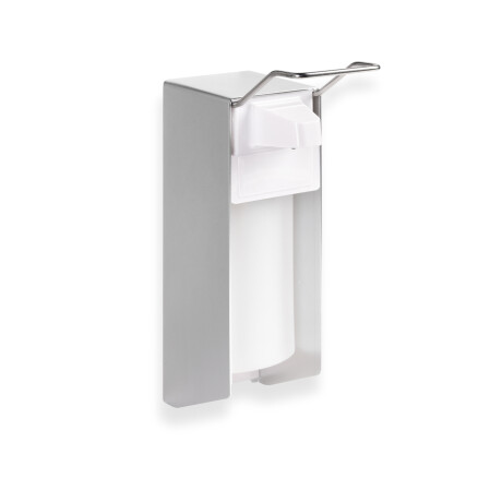 0.5L Disinfectant Dispenser with Elbow-Operated Button / Matte Aluminum #1