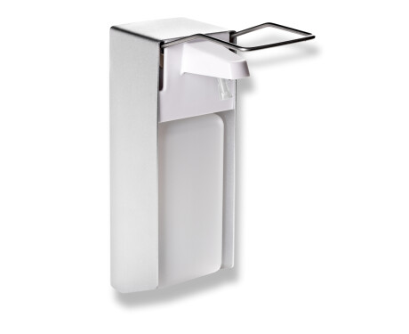 1.0L Disinfectant Dispenser with Elbow-Operated Button / Matte Aluminum