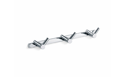 Towel rack - 3 double towel hooks / chrome
