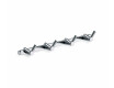 Towel rack - 4 double towel hooks / chrome