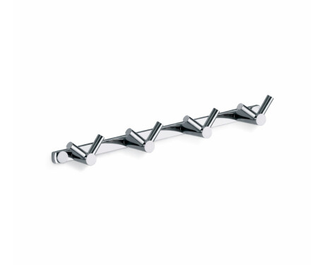 Towel rack - 4 double towel hooks / chrome