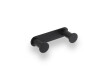 Wide towel rack - 2 towel hooks / matte black