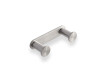 Wide rail - 2 towel hooks / brushed steel