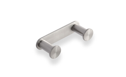 Wide rail - 2 towel hooks / brushed steel