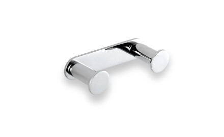 Wide towel rack - 2 towel hooks / chrome
