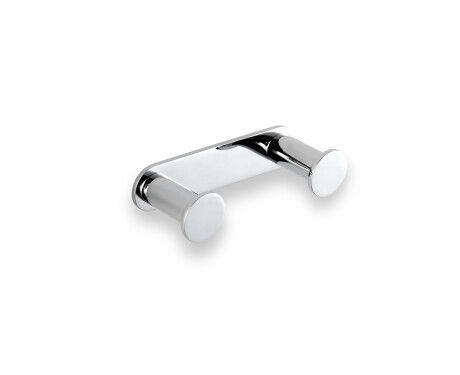 Wide towel rack - 2 towel hooks / chrome