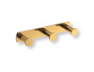 Wide towel rack - 3 towel hooks / glossy gold