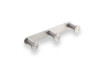 Wide rail - 2 towel hooks / brushed steel