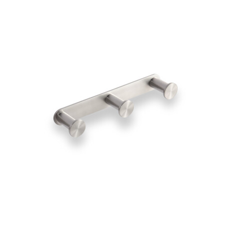 Wide rail - 2 towel hooks / brushed steel #1