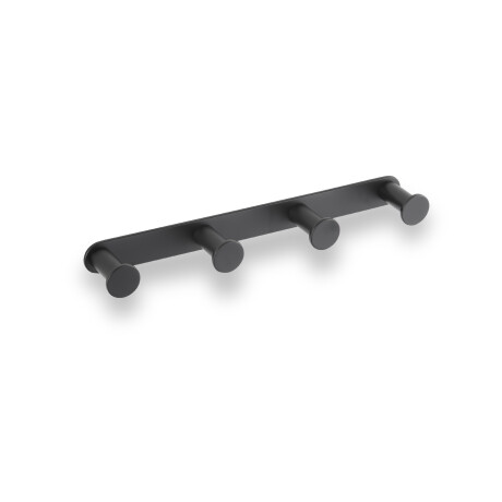 Wide towel rack - 4 towel hooks / matte black #1