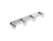 Wide towel rack - 4 towel hooks / brushed steel