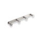 Wide towel rack - 4 towel hooks / brushed steel #1