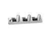 Towel rack - 3 towel hooks (bean-shaped) / chrome