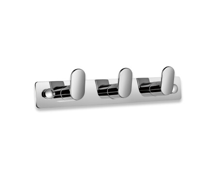 Towel rack - 3 towel hooks (bean-shaped) / chrome