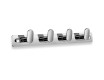 Towel rack - 4 towel hooks (bean-shaped) / chrome