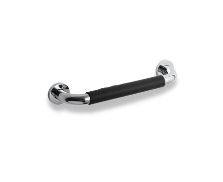 Bathroom Grab Bar, Ø25, Straight, 30 / Non-slip Black Cap / Chrome