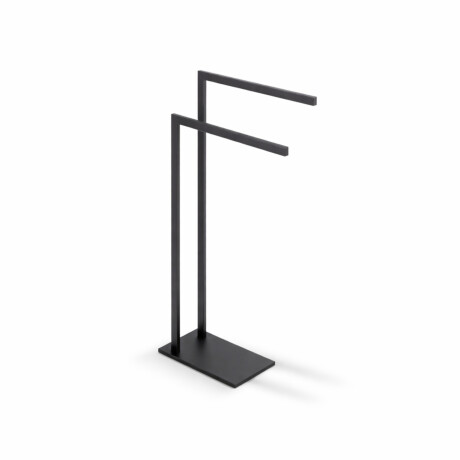 Towel rack for 2 towels / rectangular profile and base / matte black #1