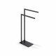 Towel rack for 2 towels / rectangular profile and base / matte black #1